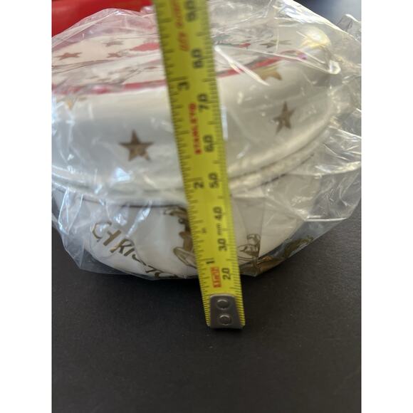 Christopher Stuart Bone China Christmas Trinket Box 5x3” Round Santabear’s Ride - Picture 11 of 11